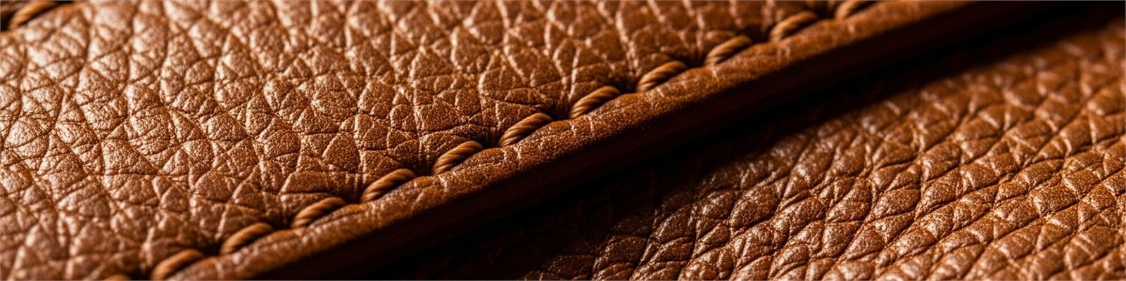 Close-up render of stitched leather