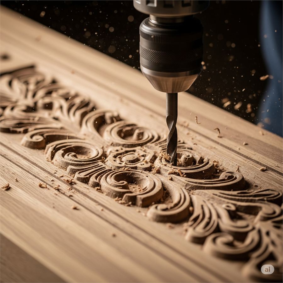 Carved wood ornament